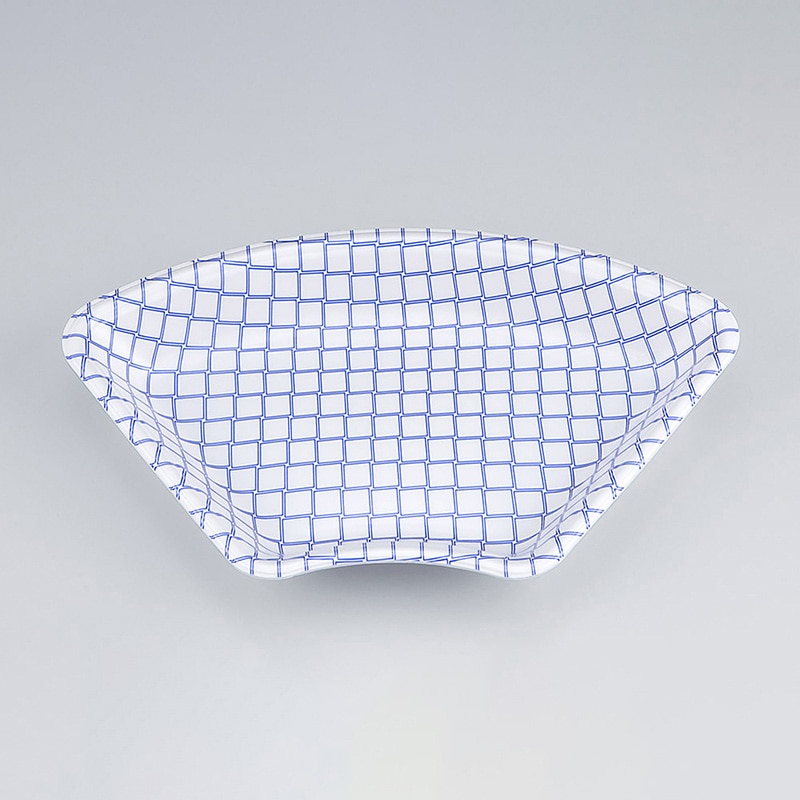 シーピー化成 刺身用トレー V-扇20 レースブルー 50枚/袋（ご注文単位12袋）【直送品】