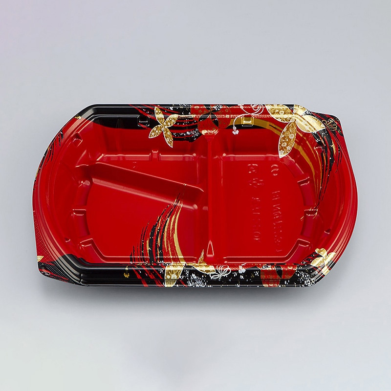 シーピー化成 弁当容器 BFN味音 本体 23-1 結花赤 50枚/袋(ご注文単位12袋)【直送品】