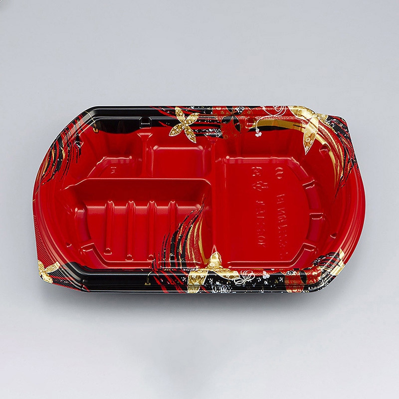 シーピー化成 弁当容器 BFN味音 本体 23-2 結花赤 50枚/袋(ご注文単位12袋)【直送品】