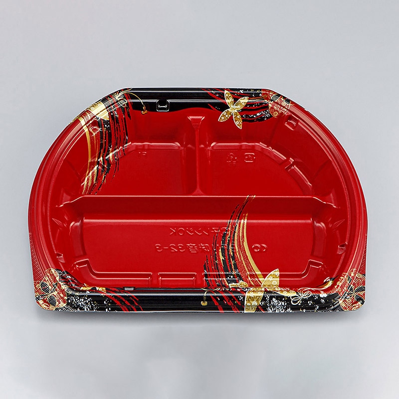 シーピー化成 弁当容器 BFN味音 本体 32-3 結花赤 50枚/袋(ご注文単位12袋)【直送品】