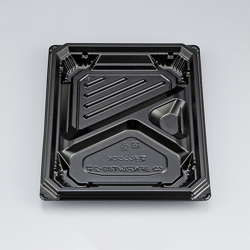 シーピー化成 弁当容器 BFNアルバ 本体 8S-2平 黒 50枚/袋(ご注文単位12袋)【直送品】