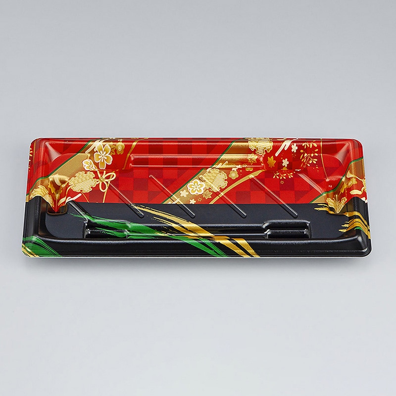 シーピー化成 寿司容器 SF美角 本体 15 丹心赤 50枚/袋(ご注文単位24袋)【直送品】