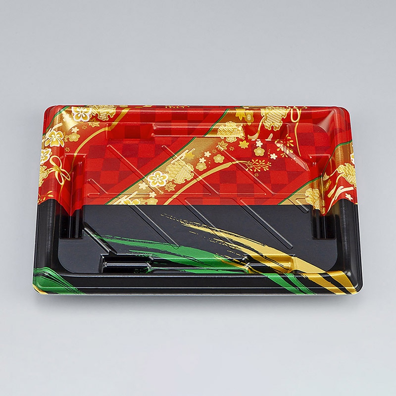 シーピー化成 寿司容器 SF美角 本体 24 丹心赤 50枚/袋(ご注文単位18袋)【直送品】