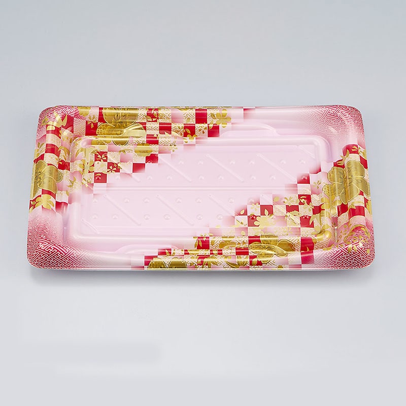 シーピー化成 寿司容器 SFうま皿 本体 25 花雅桃 50枚/袋(ご注文単位16袋)【直送品】