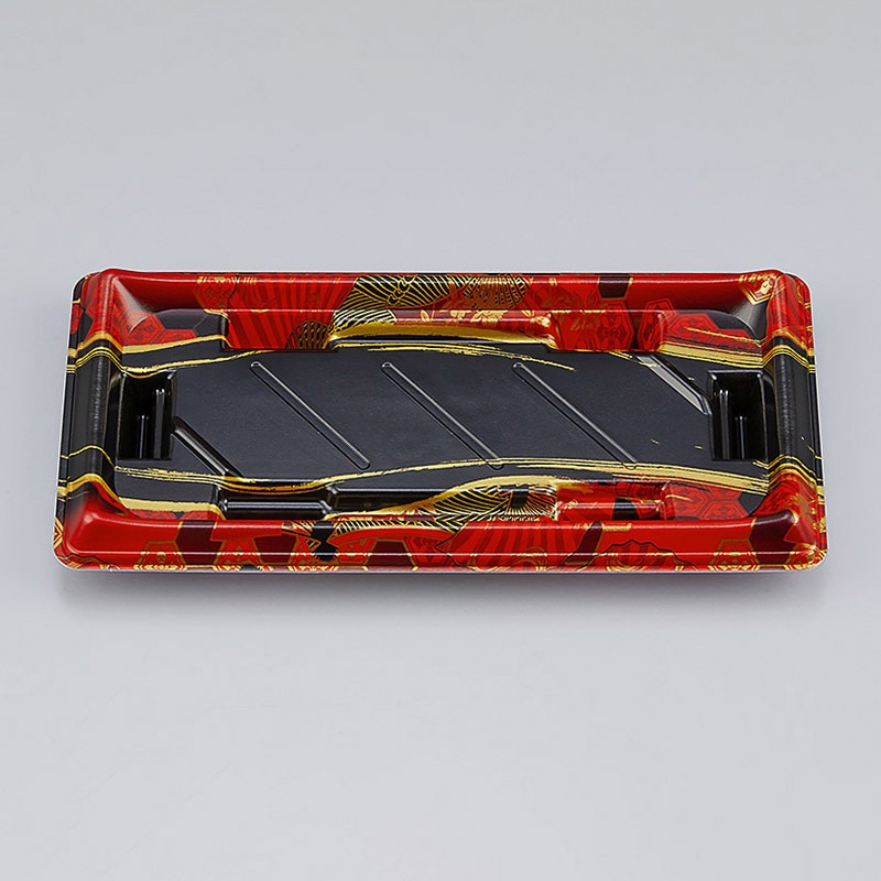 シーピー化成 寿司容器 SF美角 本体 14 京えん赤 50枚/袋(ご注文単位24袋)【直送品】