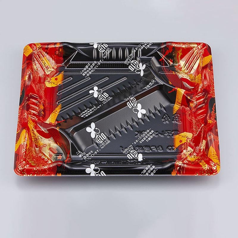 シーピー化成 弁当容器 BF恵味 本体 8-1(N) 短冊赤 50枚/袋(ご注文単位12袋)【直送品】