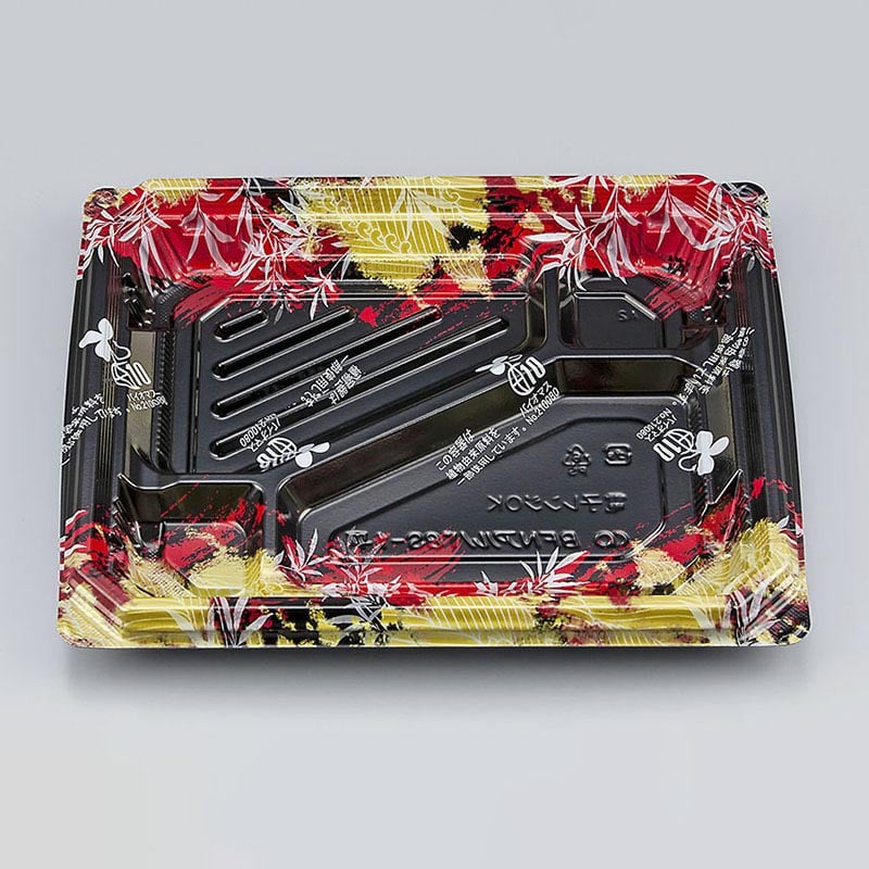 シーピー化成 弁当容器 BFNアルバ 本体 8S-1平 みお赤B 50枚/袋(ご注文単位12袋)【直送品】