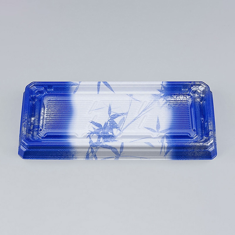 シーピー化成 刺身容器 UFハカマ板段 本体 3 すず葉青 50枚/袋(ご注文単位16袋)【直送品】