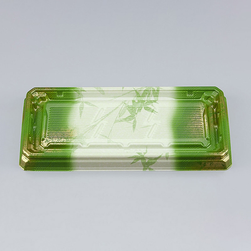 シーピー化成 刺身容器 UFハカマ板段 本体 3 すず葉緑 50枚/袋（ご注文単位16袋）【直送品】