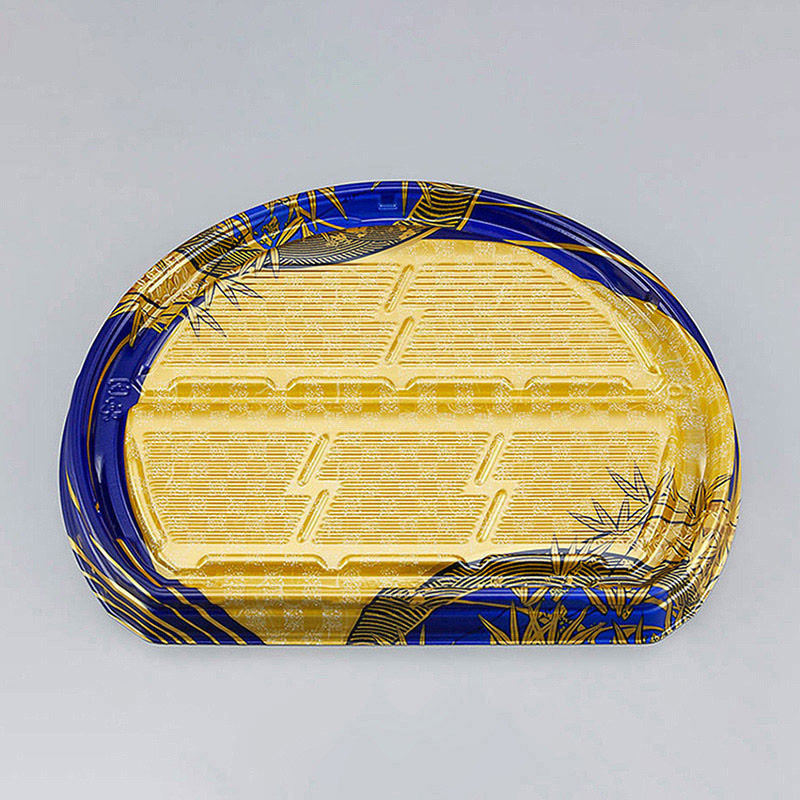 シーピー化成 刺身容器 UFハカマ板半月段 本体 5 上弦紺 50枚/袋(ご注文単位8袋)【直送品】