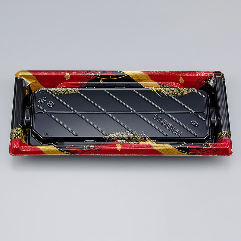 シーピー化成 寿司容器　NU匠角　本体 26 華海赤 50枚/袋（ご注文単位8袋）【直送品】