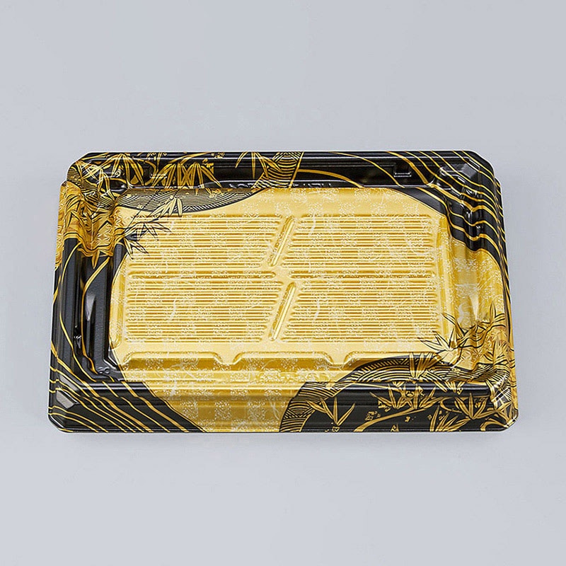 シーピー化成 刺身容器 UFハカマ板段 本体 24 上弦黒 50枚/袋（ご注文単位12袋）【直送品】