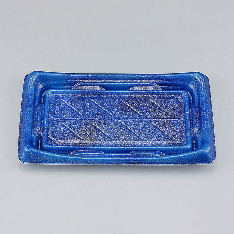 シーピー化成 寿司容器 SFうま皿 本体 25 星雲青 50枚/袋(ご注文単位16袋)【直送品】