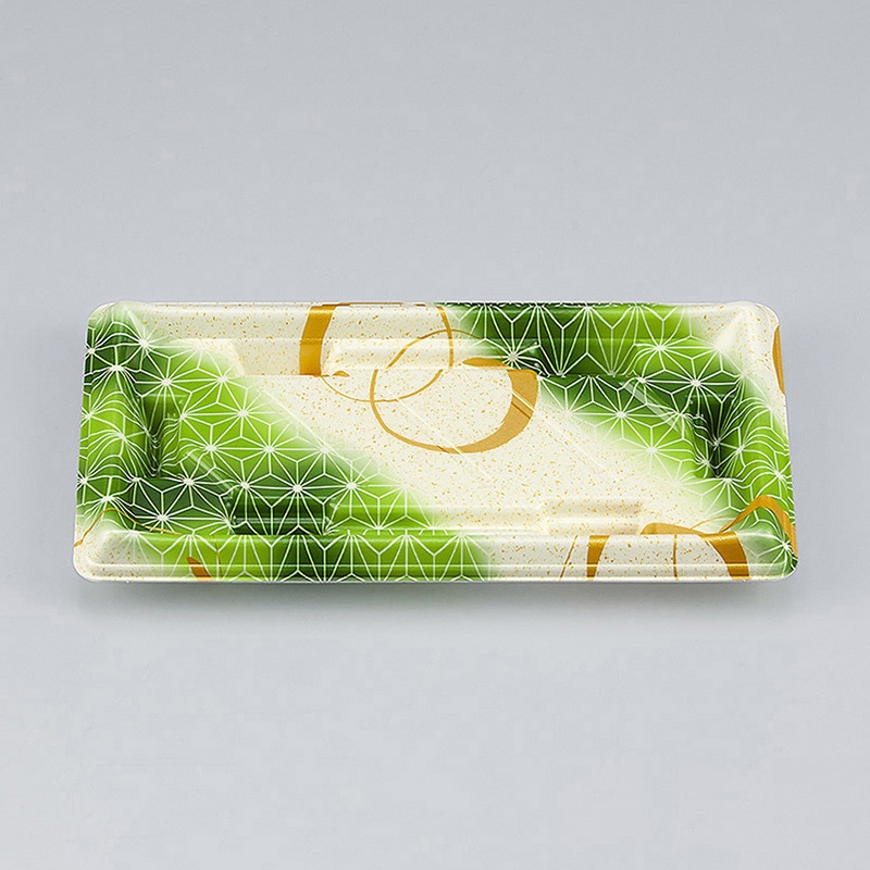 シーピー化成 寿司容器 SF美角 本体 14 あさ月緑 50枚/袋(ご注文単位24袋)【直送品】