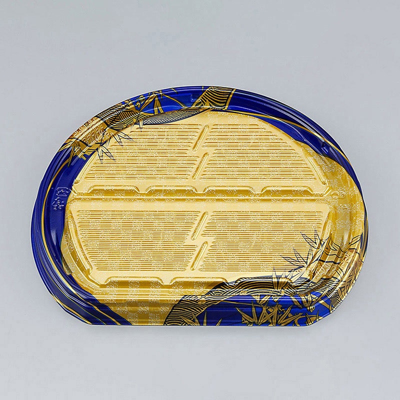 シーピー化成 刺身容器 UFハカマ板半月段 本体 4 上弦紺 50枚/袋（ご注文単位8袋）【直送品】