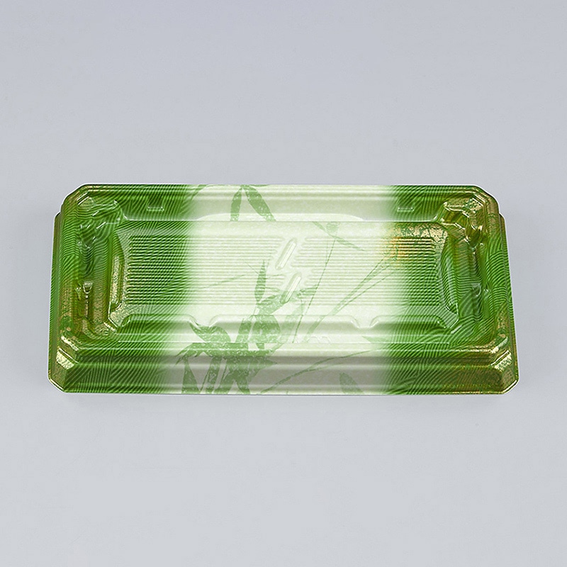 シーピー化成 刺身容器 UFハカマ板段 本体 14 すず葉緑 50枚/袋(ご注文単位20袋)【直送品】