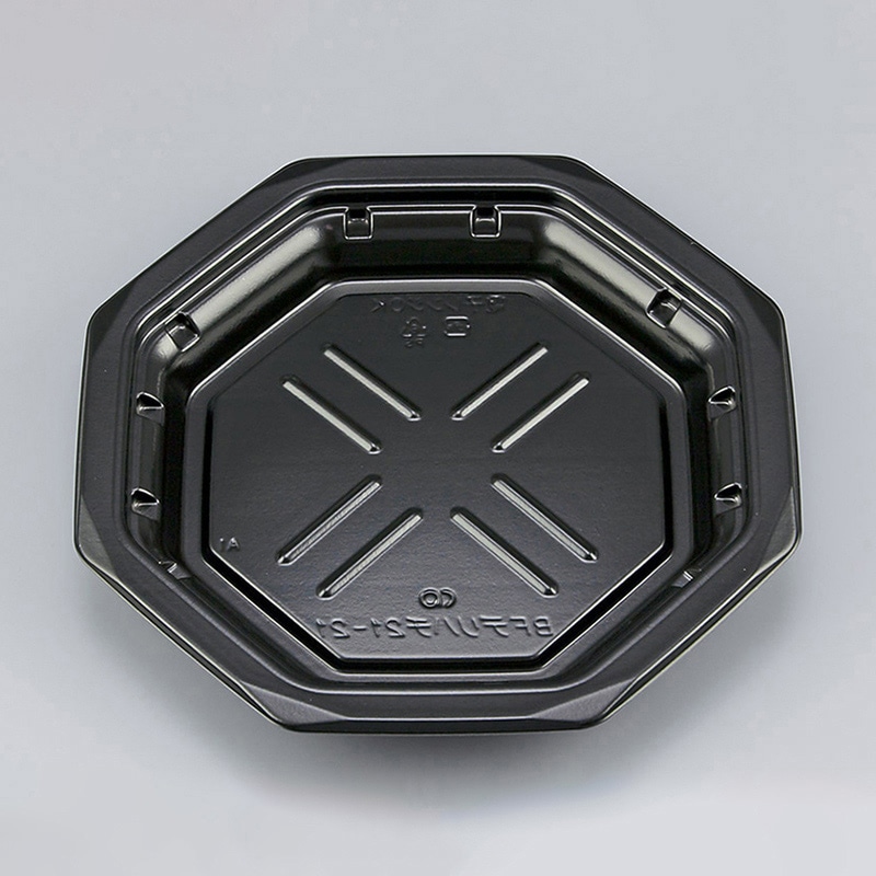 シーピー化成 惣菜容器 BFデリハチ 本体 21-21 黒 50枚/袋（ご注文単位8袋）【直送品】