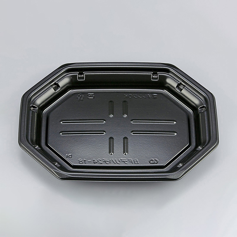 シーピー化成 惣菜容器 BFデリハチ 本体 24-18 黒 50枚/袋（ご注文単位12袋）【直送品】