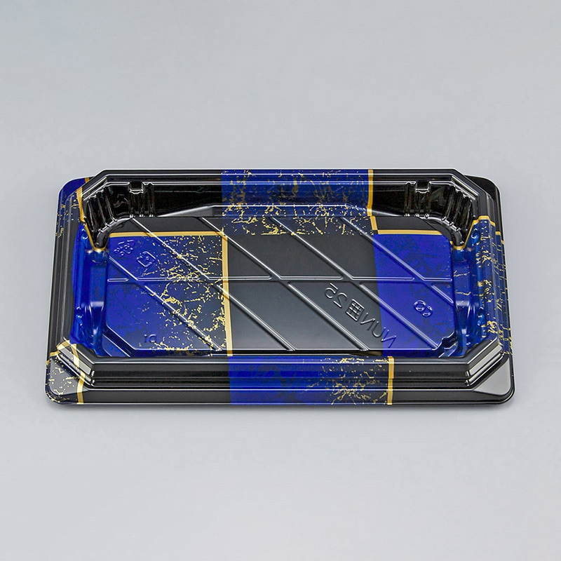 シーピー化成 寿司容器 NUN囲 本体 25 彩角青 50枚/袋（ご注文単位12袋）【直送品】