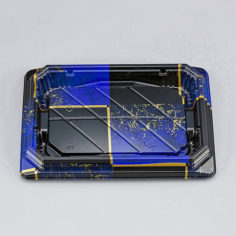 シーピー化成 寿司容器 NUN囲 本体 24 彩角青 50枚/袋（ご注文単位16袋）【直送品】