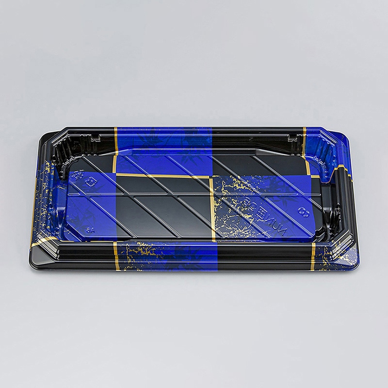 シーピー化成 寿司容器 NUN囲 本体 26 彩角青 50枚/袋（ご注文単位12袋）【直送品】