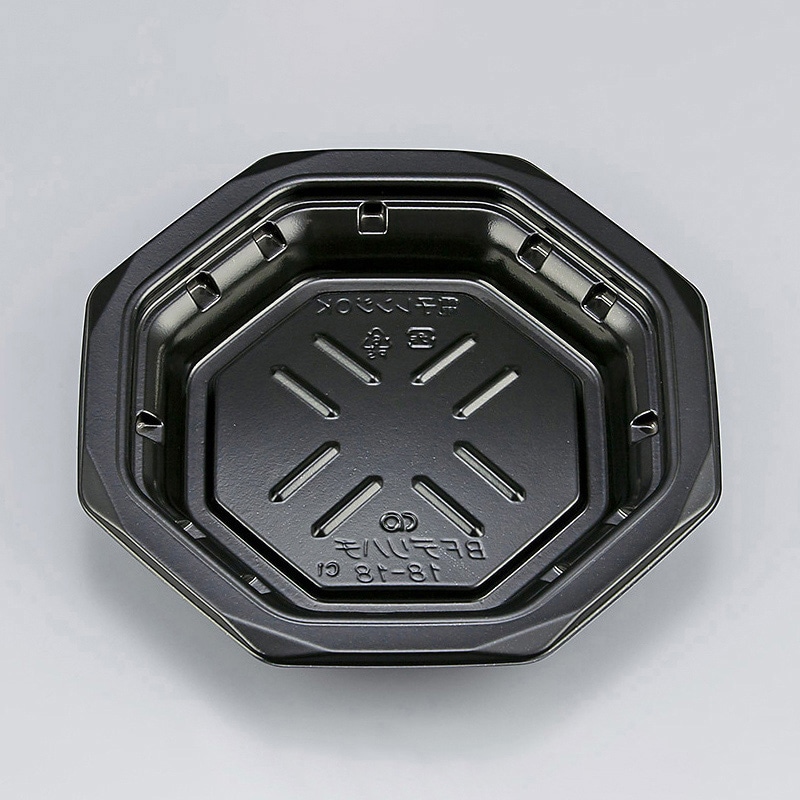 シーピー化成 惣菜容器 BFデリハチ 本体 18-18 黒 50枚/袋（ご注文単位18袋）【直送品】