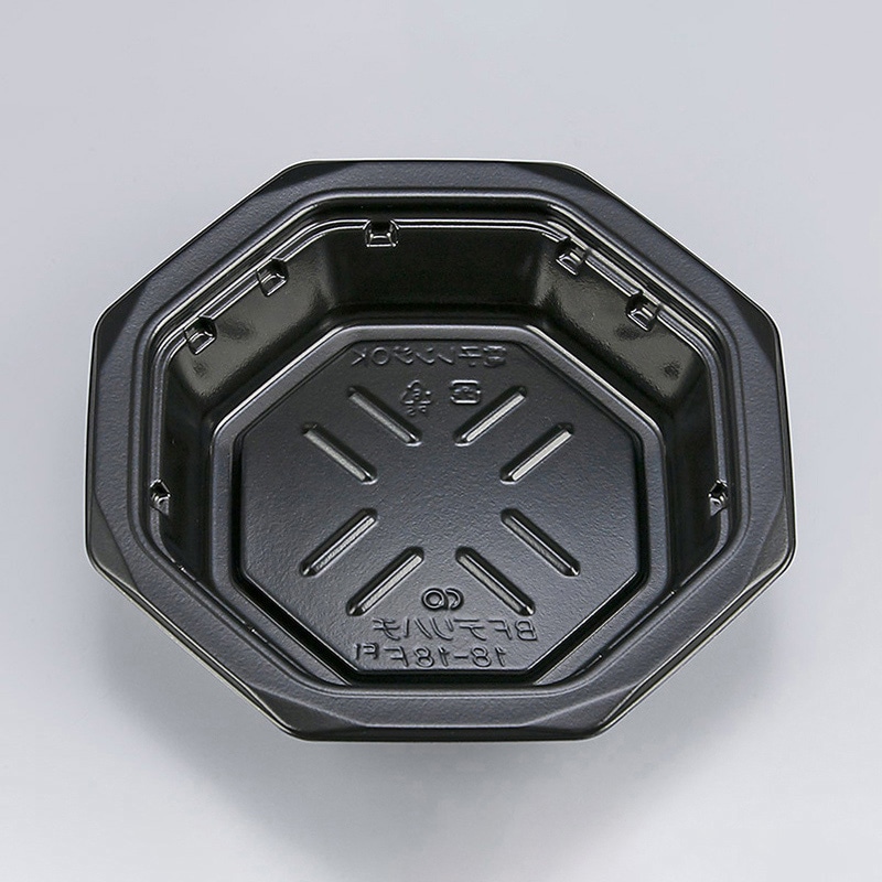 シーピー化成 惣菜容器 BFデリハチ 本体 18-18F 黒 50枚/袋（ご注文単位18袋）【直送品】