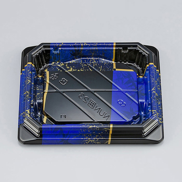 シーピー化成 寿司容器 NUN囲 本体 23 彩角青 50枚/袋（ご注文単位18袋）【直送品】