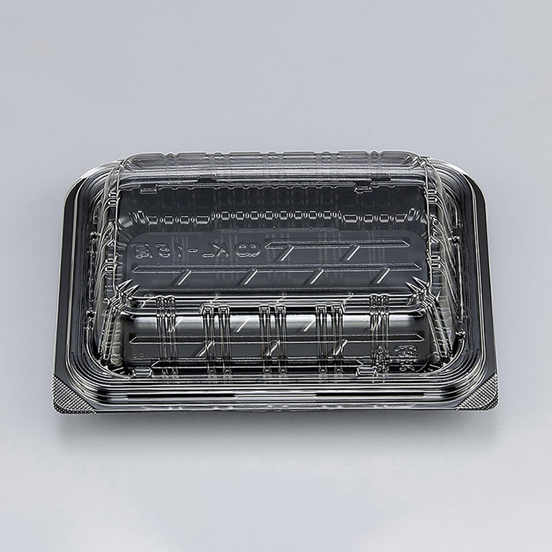 シーピー化成 嵌合フードパック KL-15高(N) 黒 50枚/袋(ご注文単位24袋)【直送品】