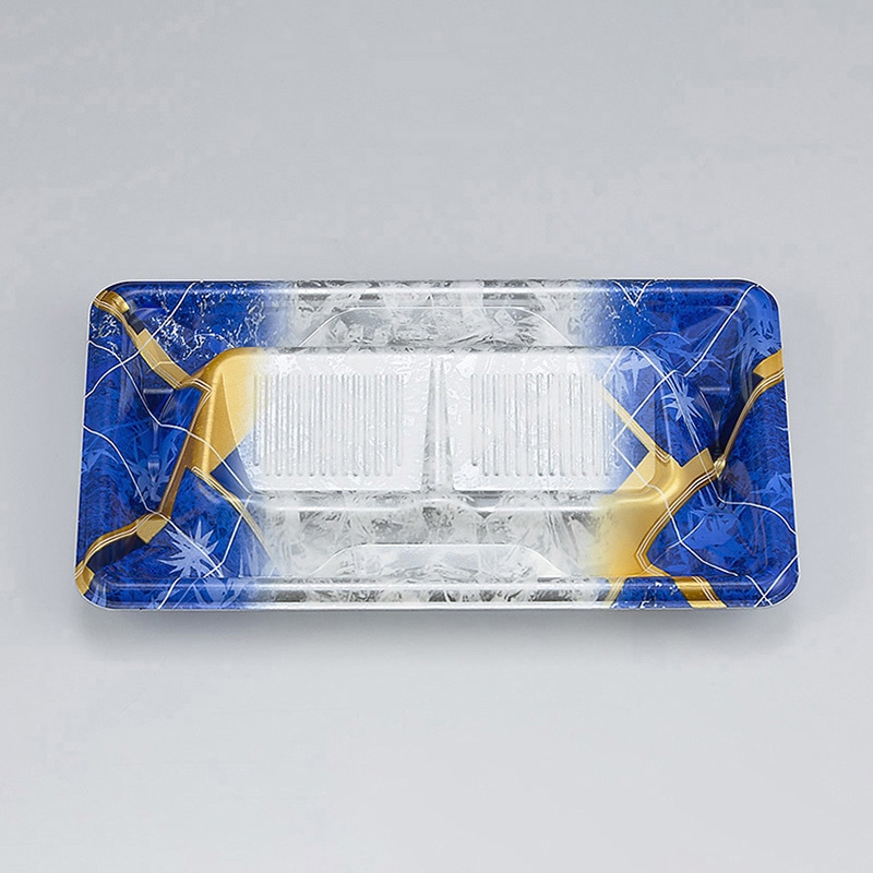 シーピー化成 刺身容器 SF冴盛段 本体 19-11 菱掛け青 50枚/袋（ご注文単位24袋）【直送品】