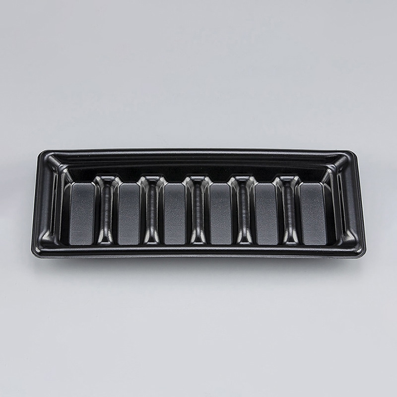 シーピー化成 巻寿司容器 SF角段 本体 25-10 黒 50枚/袋(ご注文単位24袋)【直送品】