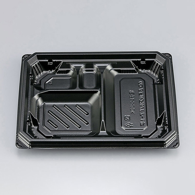 シーピー化成 弁当容器 BFNアルバ 本体 7-1平 黒 50枚/袋（ご注文単位12袋）【直送品】