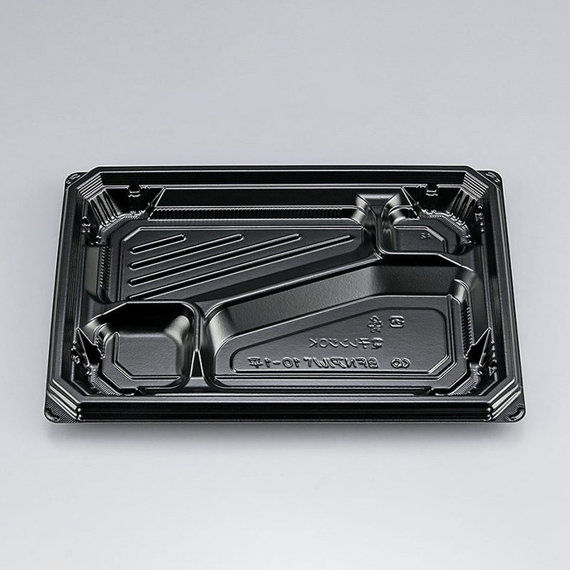 シーピー化成 弁当容器 BFNアルバ 本体 10-1平 黒 50枚/袋（ご注文単位8袋）【直送品】