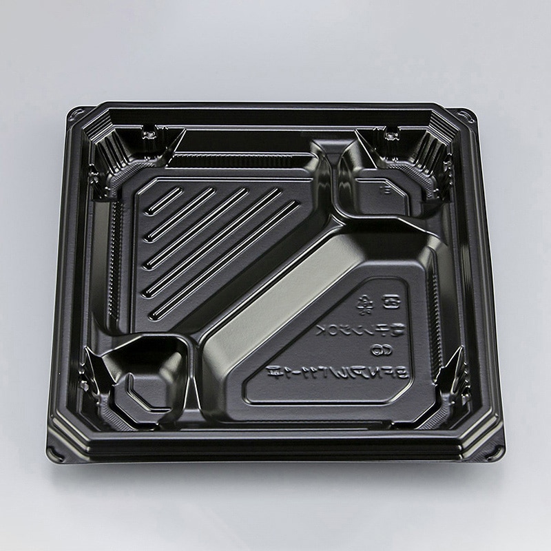 シーピー化成 弁当容器 BFNアルバ 本体 11-1平 黒 50枚/袋（ご注文単位8袋）【直送品】