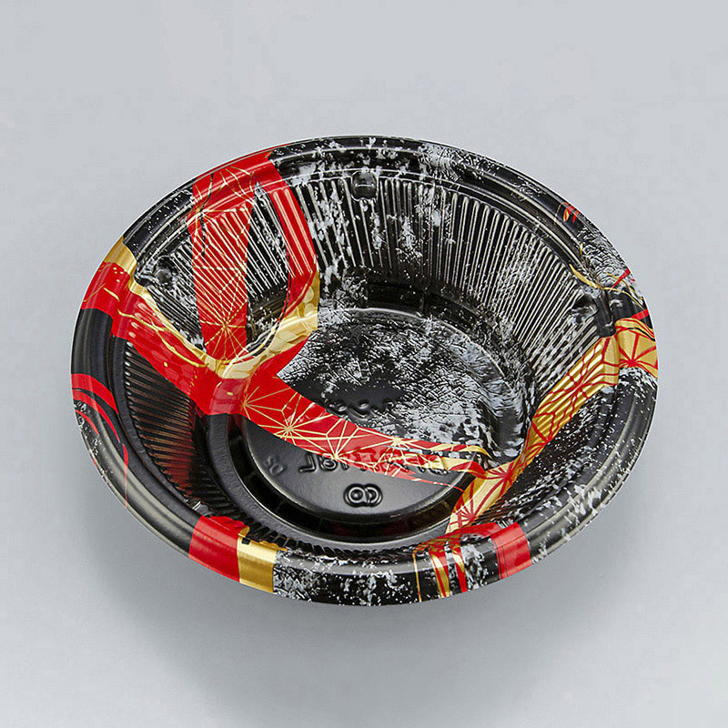 シーピー化成 丼容器 BF丸丼 本体 18L 陶輪赤 50枚/袋（ご注文単位18袋）【直送品】