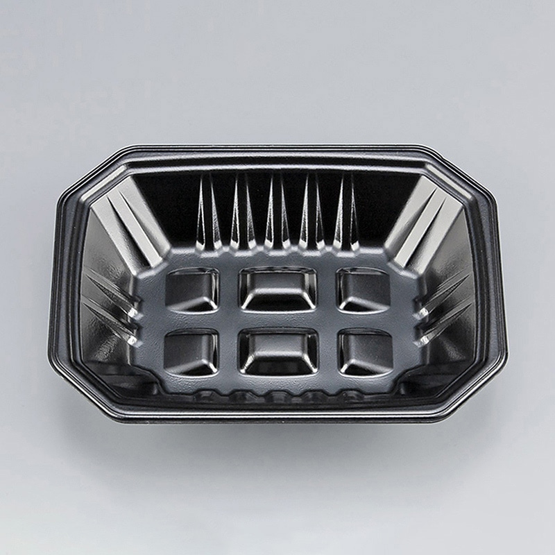 シーピー化成 精肉トレー 新L筏 20-15-37 黒 50枚/袋(ご注文単位16袋)【直送品】