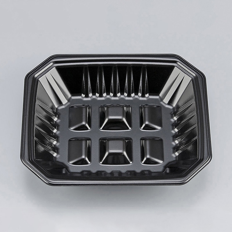 シーピー化成 精肉トレー 新L筏 20-17-37 黒 50枚/袋（ご注文単位16袋）【直送品】