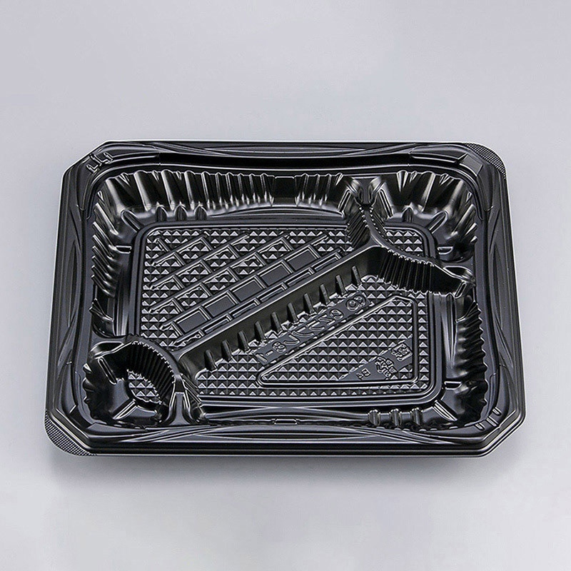 シーピー化成 弁当容器 CZラプレ 本体 8-1 黒 50枚/袋(ご注文単位8袋)【直送品】