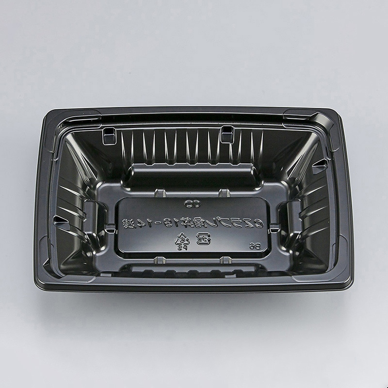 シーピー化成 丼容器 CZラプレ角丼 本体 19ー14浅 BS黒 50枚/袋（ご注文単位18袋）【直送品】