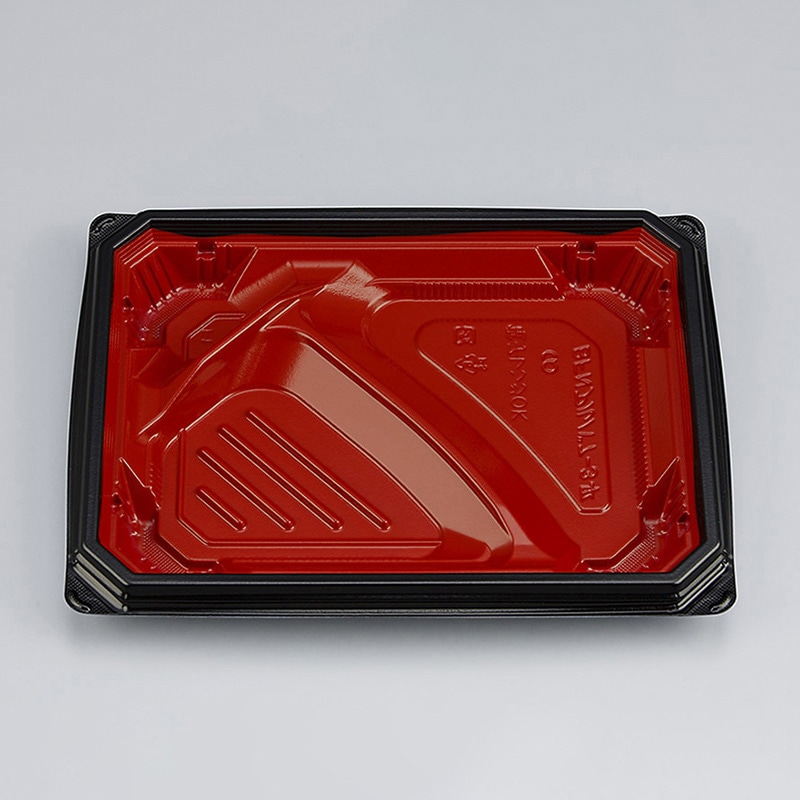 シーピー化成 弁当容器 BFNアルバ 本体 7-3平 本漆RB 50枚/袋(ご注文単位12袋)【直送品】