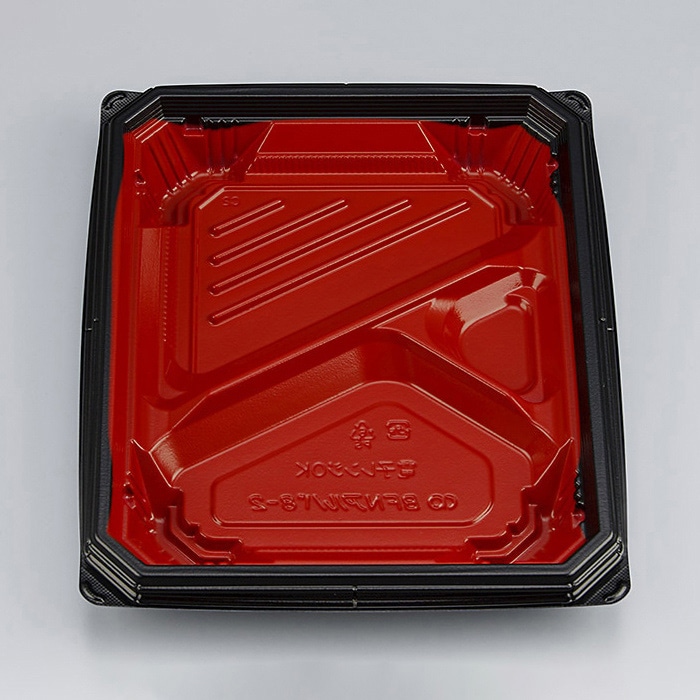 シーピー化成 弁当容器 BFNアルバ 本体 8-2 本漆RB 50枚/袋(ご注文単位12袋)【直送品】