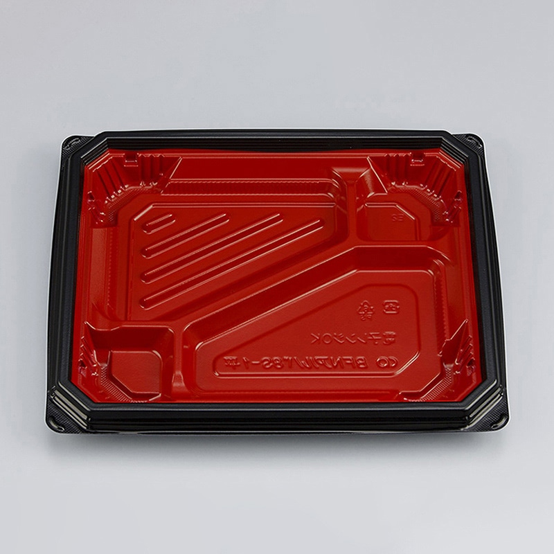 シーピー化成 弁当容器 BFNアルバ 本体 8S-1平 本漆RB 50枚/袋(ご注文単位12袋)【直送品】