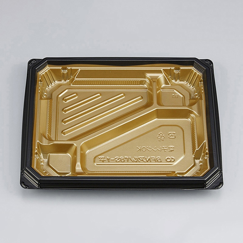 シーピー化成 弁当容器 BFNアルバ 本体 8S-1平 本漆GB 50枚/袋(ご注文単位12袋)【直送品】