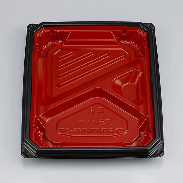 シーピー化成 弁当容器 BFNアルバ 本体 8S-2平 本漆RB 50枚/袋(ご注文単位12袋)【直送品】