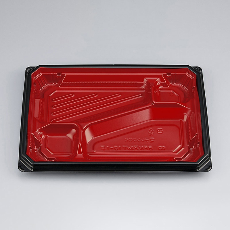 シーピー化成 弁当容器 BFNアルバ 本体 10-1平 本漆RB 50枚/袋（ご注文単位8袋）【直送品】