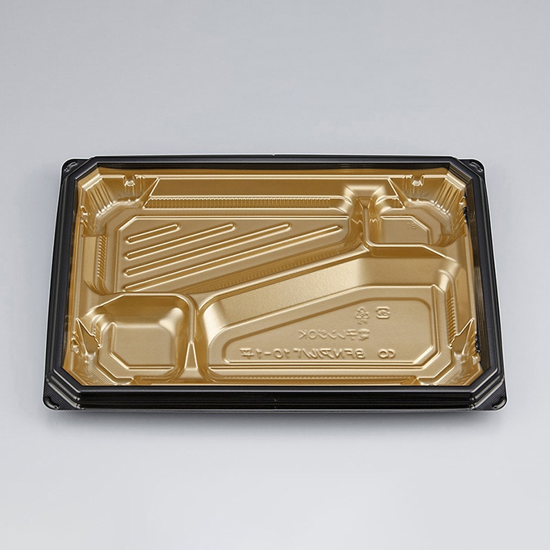 シーピー化成 弁当容器 BFNアルバ 本体 10-1平 本漆GB 50枚/袋（ご注文単位8袋）【直送品】