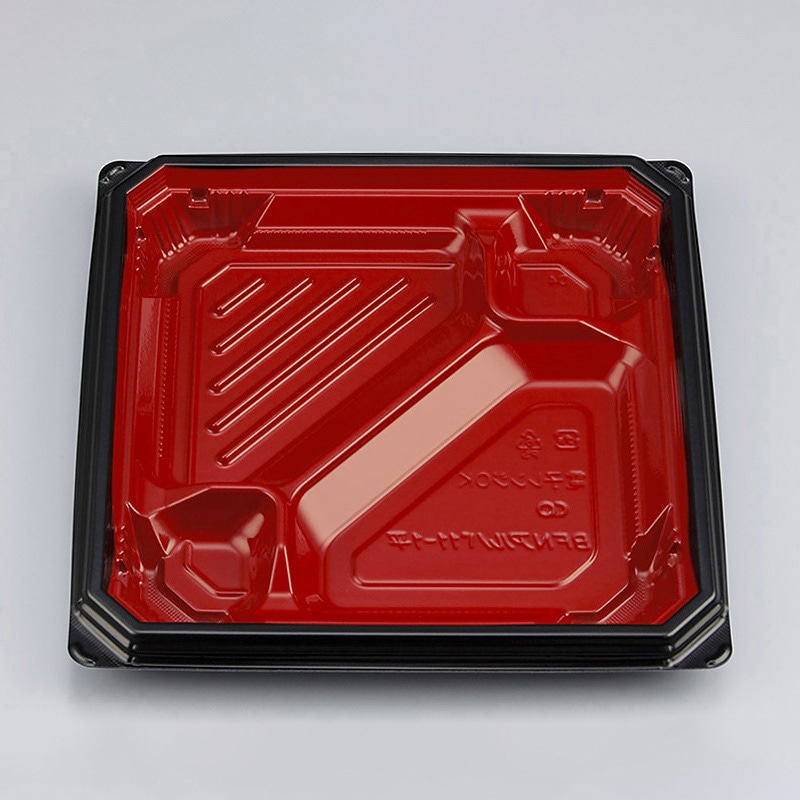 シーピー化成 弁当容器 BFNアルバ 本体 11-1平 本漆RB 50枚/袋（ご注文単位8袋）【直送品】