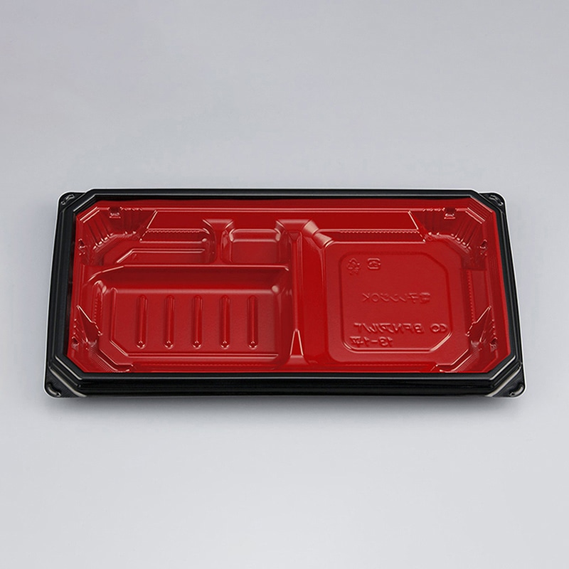 シーピー化成 弁当容器 BFNアルバ 本体 13-1平 本漆RB 50枚/袋（ご注文単位6袋）【直送品】