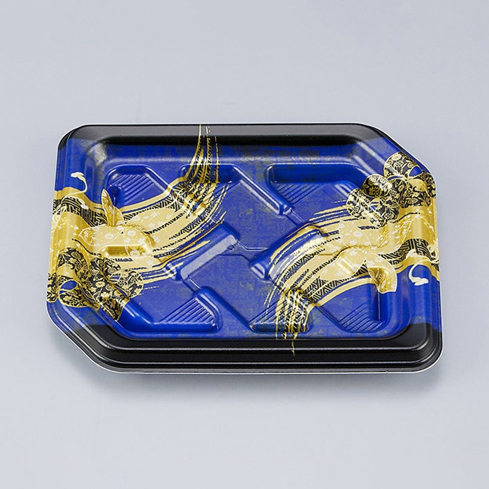 シーピー化成 寿司容器 SF結波 本体 23 弓筆青 50枚/袋（ご注文単位24袋）【直送品】