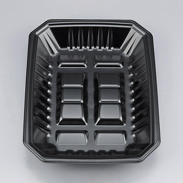 シーピー化成 精肉トレー 新L筏 20-26-37 黒 50枚/袋（ご注文単位12袋）【直送品】